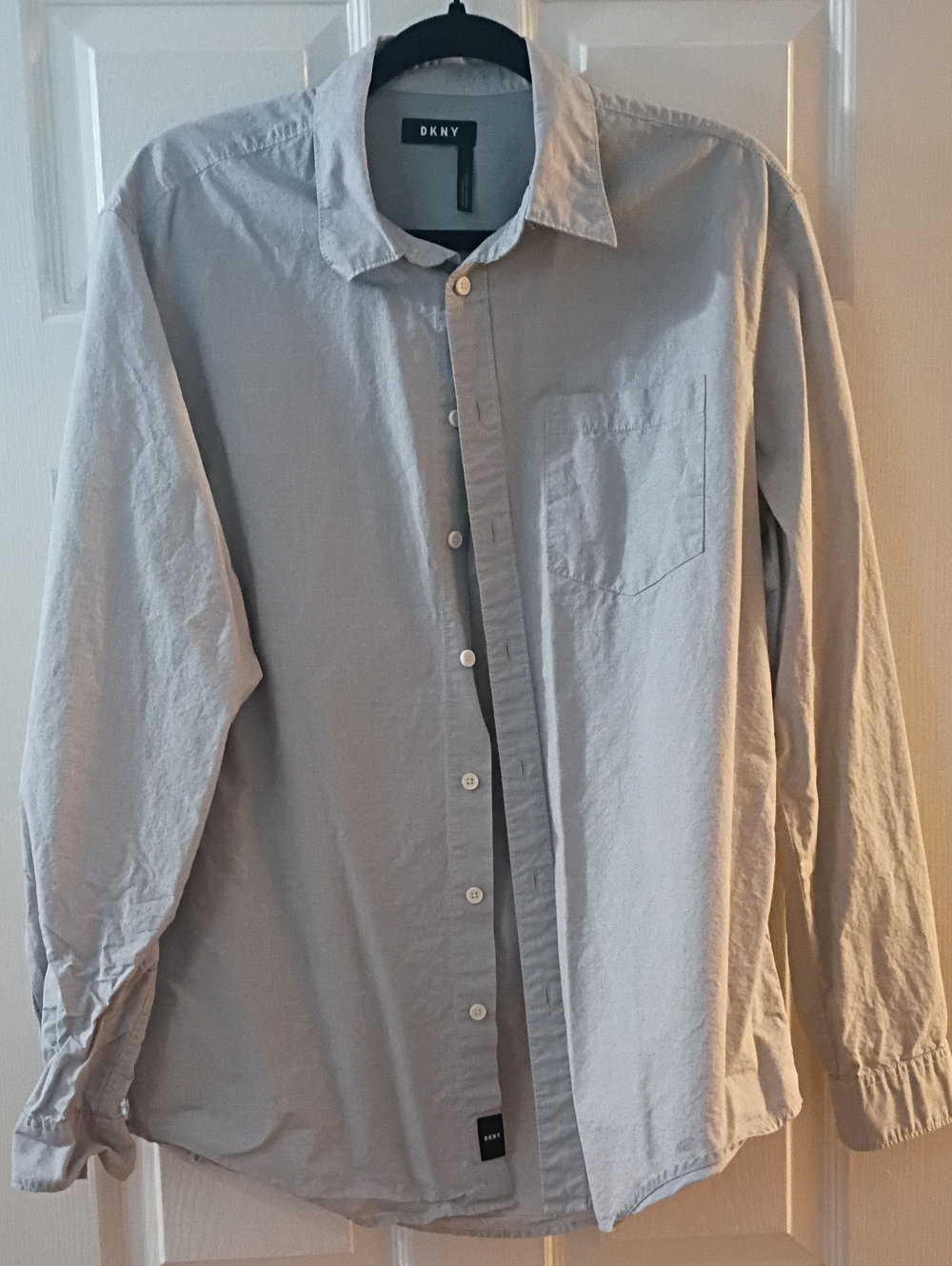 DKNY Light Gray Men's Button-Down Shirt
